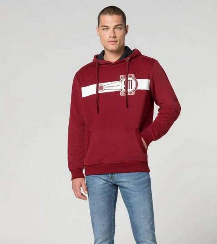 Erkek Bordo Hoodie resmi